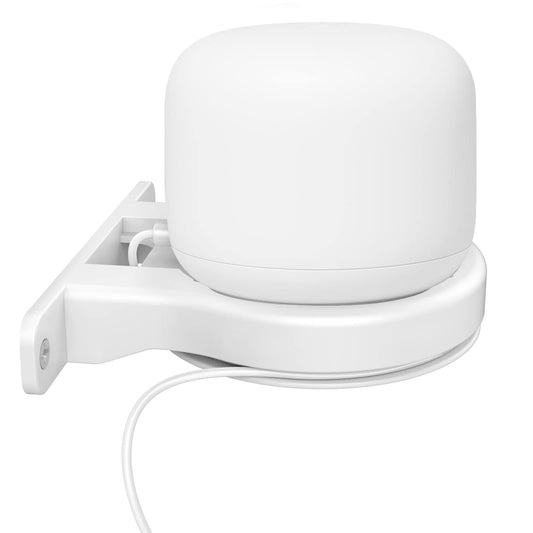 Delidigi ABS Wall Mount Compatible with Google Nest WiFi Router- AC2200 Bracket Holder Shelf for Nest WiFi Point [Built-in Cable Management] (White)