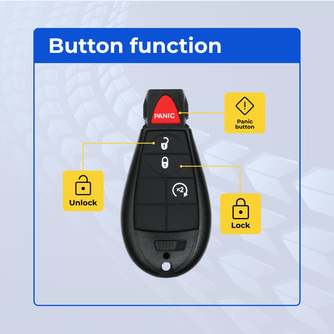 Key Fob Replacement for Smart Proxy System 2020 FCC GQ4-53T GQ453T Part Number 68508721 68508721AA Pack of 2