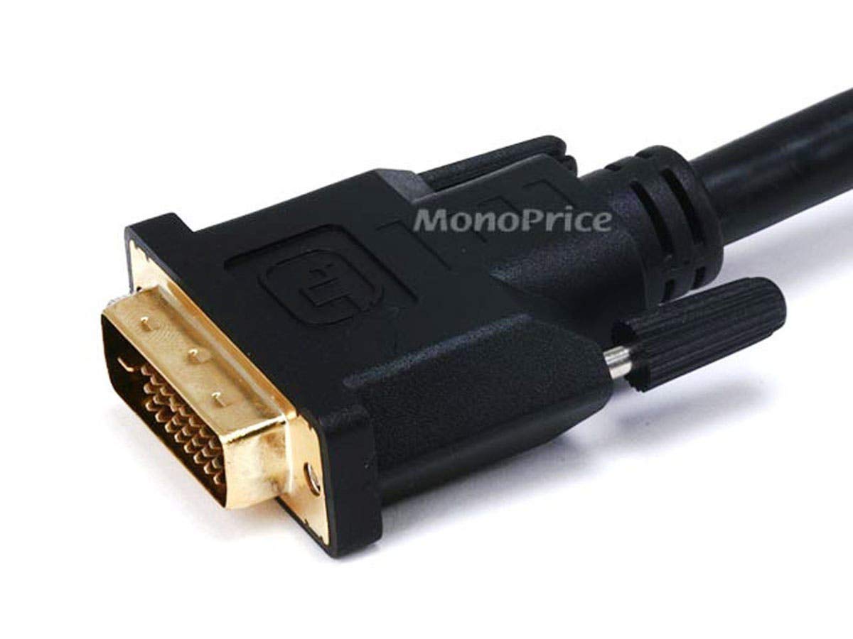 Monoprice Video Splitter - DVI-D Male to DVI-D Female x2, Gold Plated, Black