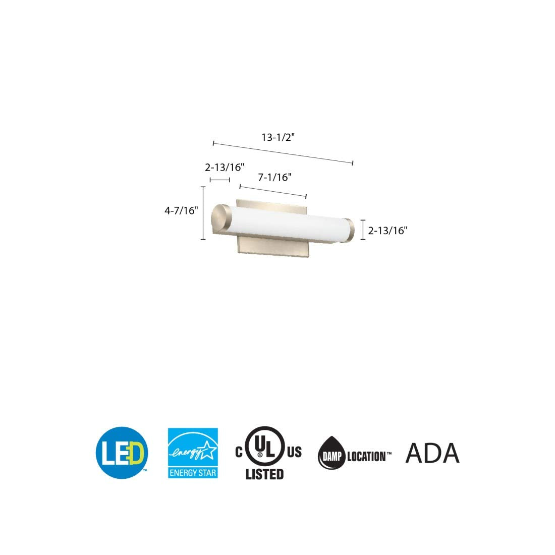 Lithonia Lighting FMVCCLS 12IN MVOLT 30K35K40K 90CRI BN M6 Vanity Fixture, 12-Inch, Brushed Nickel