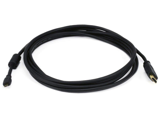 Monoprice 6ft 34AWG Standard Speed HDMI Cable With Ethernet w/ Ferrite Core - HDMI Micro Connector male to HDMI Connector male - B