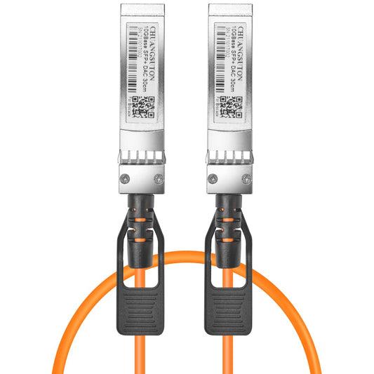 10G SFP+ DAC Twinax Cable, Passive, Compatible with Cisco SFP-H10GB-CU5M, Ubiquiti UniFi, Fortinet and More, 5 Meter, Orange Color