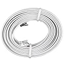Bistras 100 Feet White Telephone Extension Cord Cable Line Wire