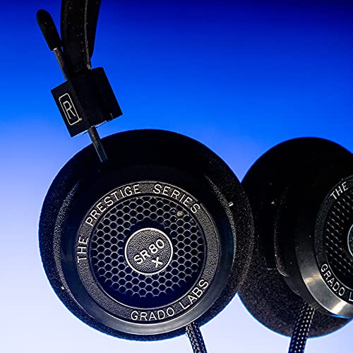 GRADO SR80x Prestige Series Open-Back Wired Headphones - Enhanced X Drivers, Lightweight Design, Assembled in Brooklyn, NY USA