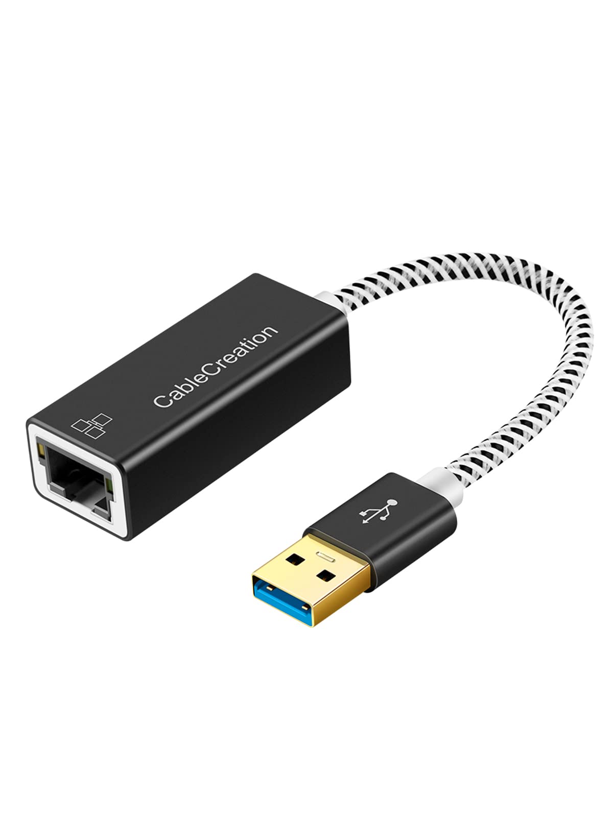 CableCreation USB to Ethernet Adapter, USB 3.0 to 10/100/1000 Gigabit Ethernet LAN Network Adapter Compatible with Nintendo Switch, MacBook, Windows
