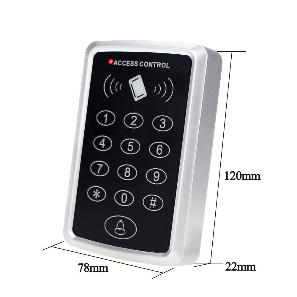 OBO HANDS Stand-Alone Door Access Control System Kit with 180kg/350lbs Electric Magnetic Lock, DC12V/3A Power Supply, Door Exit Button, 10pcs RFID EM