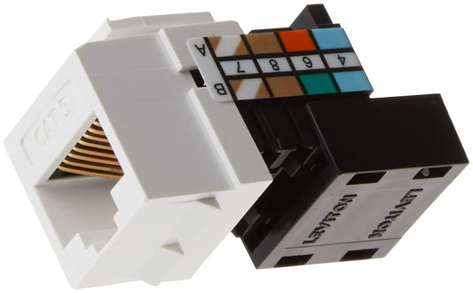 Leviton Category 5 QuickPort Connector, CAT 5, 41108-RW5, White