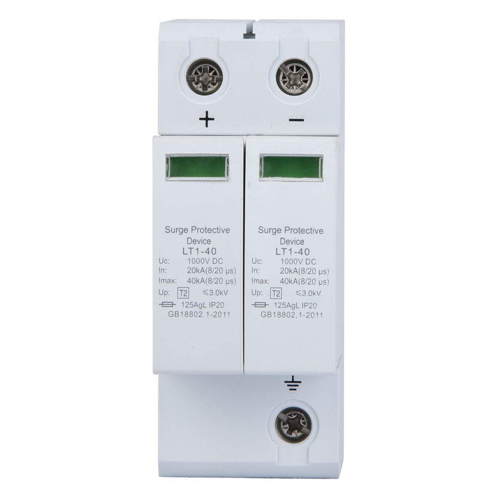 Voltage Arrester Device, 2P Protective Device DC Photovoltaic Protector Low-Voltage Arrester 3.0KV (2P40KA)