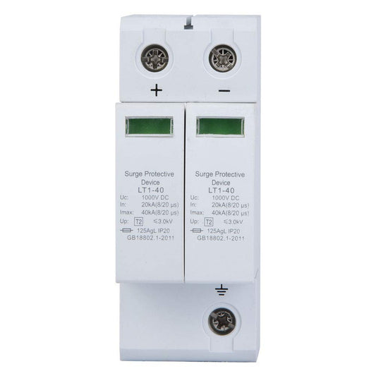 Voltage Arrester Device, 2P Protective Device DC Photovoltaic Protector Low-Voltage Arrester 3.0KV (2P40KA)