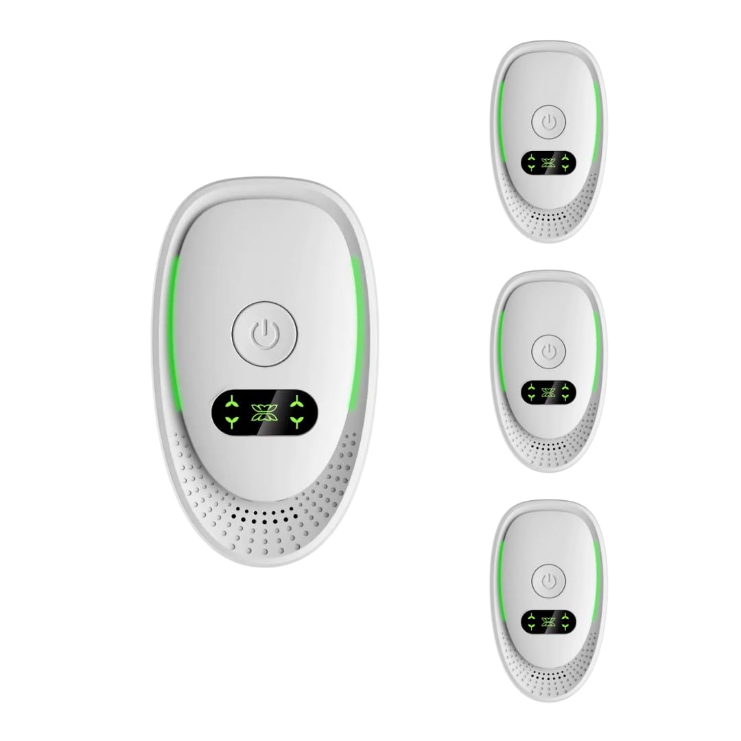 Smart Air Ionizer 4-Pack for Home with Night Light | Negative Ion Air Enhancer for Bedroom, Kitchen, Office | Helps Maintain Air | Quiet 0dB, Energy