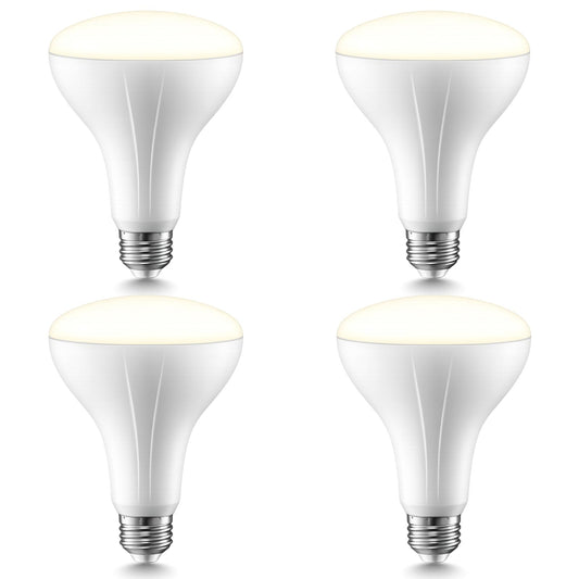 BR30 LED Light Bulb 4PK, 9W=65W, 650LM, 2700K Soft White, CRI90, Non-Dim