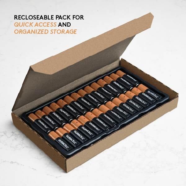 Duracell Coppertop AA Alkaline Batteries with POWER BOOST Ingredients, 28 Count (Pack of 1), Long-Lasting Alkaline, Re-closable for Quick Access