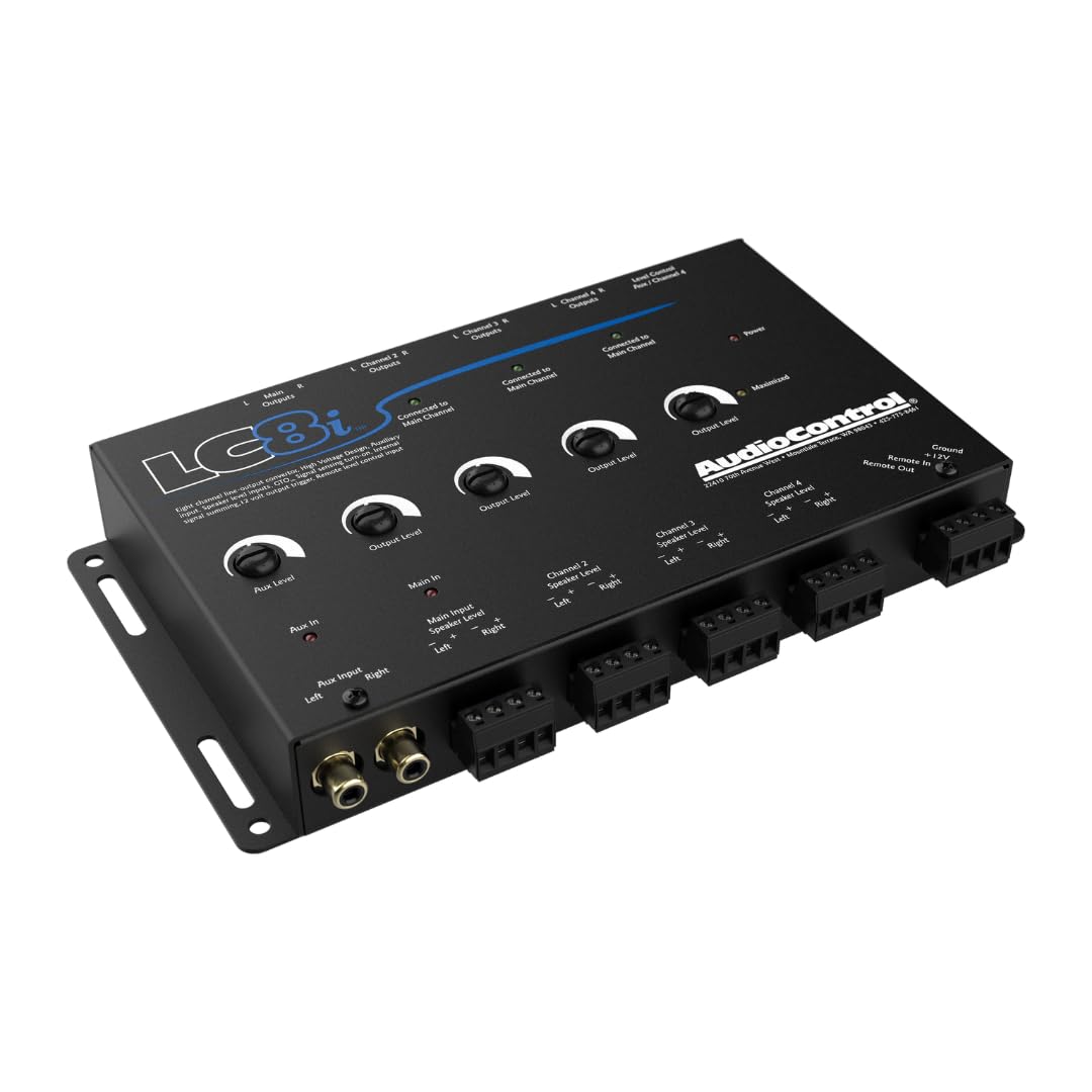 AudioControl LC8i 8-Channel Active Line Output Converter with Auxiliary Input for Adding Subwoofers, Amplifiers to Factory Car Audio Receiver or Head