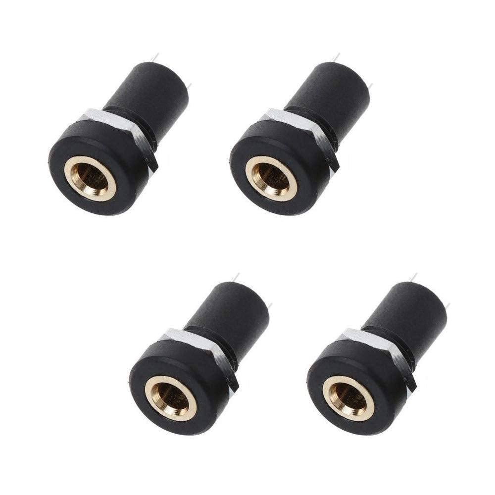 Ximimark 4pcs 3.5mm Audio Video Connector with Nut - Black