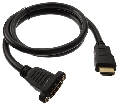 CablesOnline 3ft Hi-Speed HDMI 1.4 w/Ethernet Channel M to F Panel Mount Extension Cable, (H4-P003)