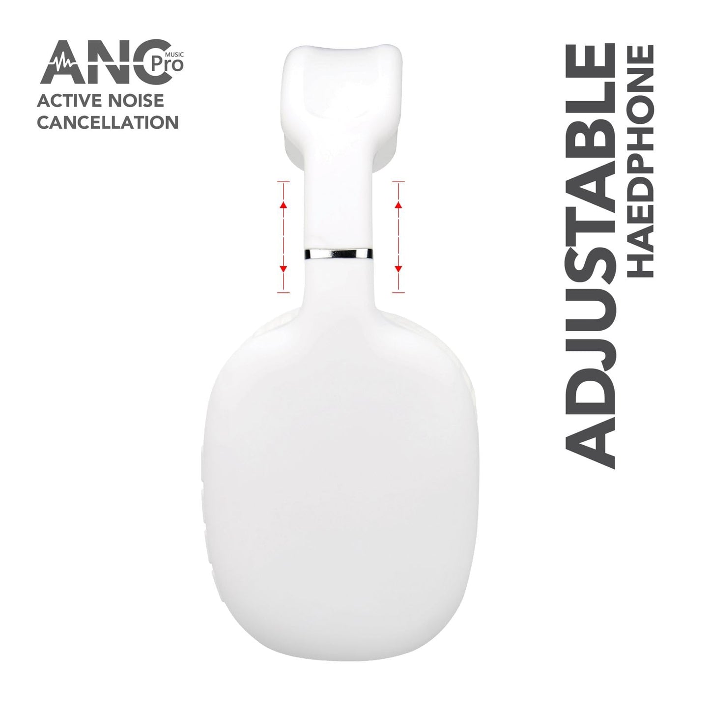 RCA Wireless Bluetooth Headphones with Active Noise Cancellation (White)