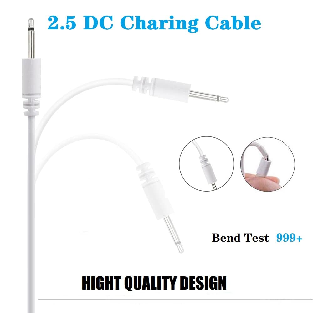 ToneFusion DC Charging Cable USB 16mm Charger Cord Replacement (White) - 3.3ft Cord Fast Charging for Rechargeable Adult Toys Vibrators