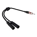 Car AM FM Antenna Splitter Adapter Car Auto Radio Antenna Splitter Stereo Cable 1 Male to 2 Female Y Adaptor Connector for Car Truck Vehicle Radio