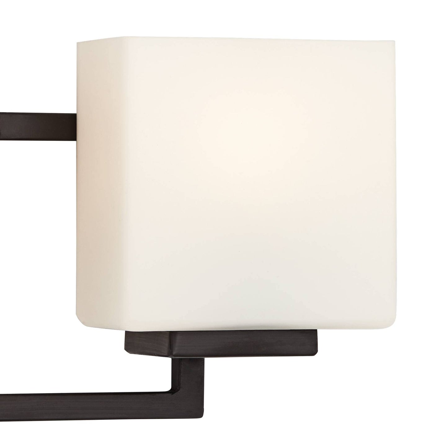 Possini Euro Design Lighting on the Square Modern Wall Mount Light Bronze Metal Hardwired 21" Wide 3-Light Fixture Geometric Opal Glass Shades