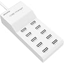 USB Charging Stations 50w10A 10 Ports Multiple Charging Block/Power USB Strip for iPhone Android Smartphone Tablet Smart Watch AirPods Samsung