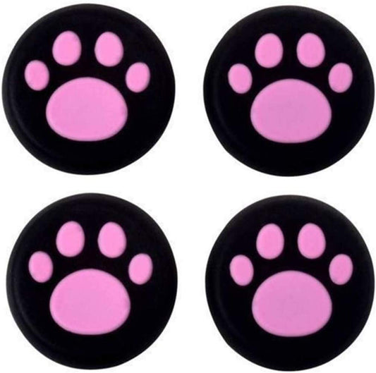 Neuvikter 4 Pcs for PS4 PS3 PS2 Xbox 360 ONE Controller Rubber Silicone Cap Thumbstick Thumb Stick X Cover Case Skin Joystick Grip Grips (Black Pink)