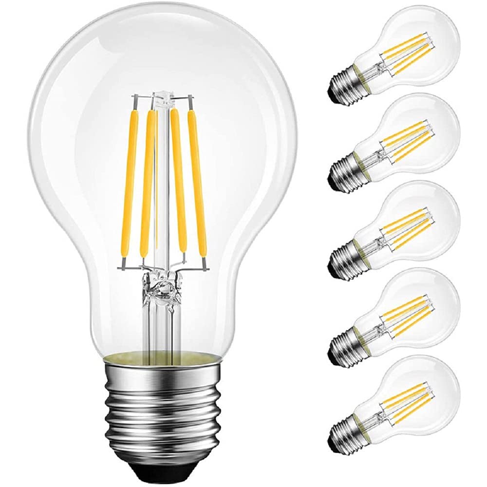 DC 24V Low Voltage LED Edison Bulb A19 6W 2700K Warm White 600LM E26 60Watt Equivalent LED Filament Bulb for RV Camper Marine Boat Solar Panel Project