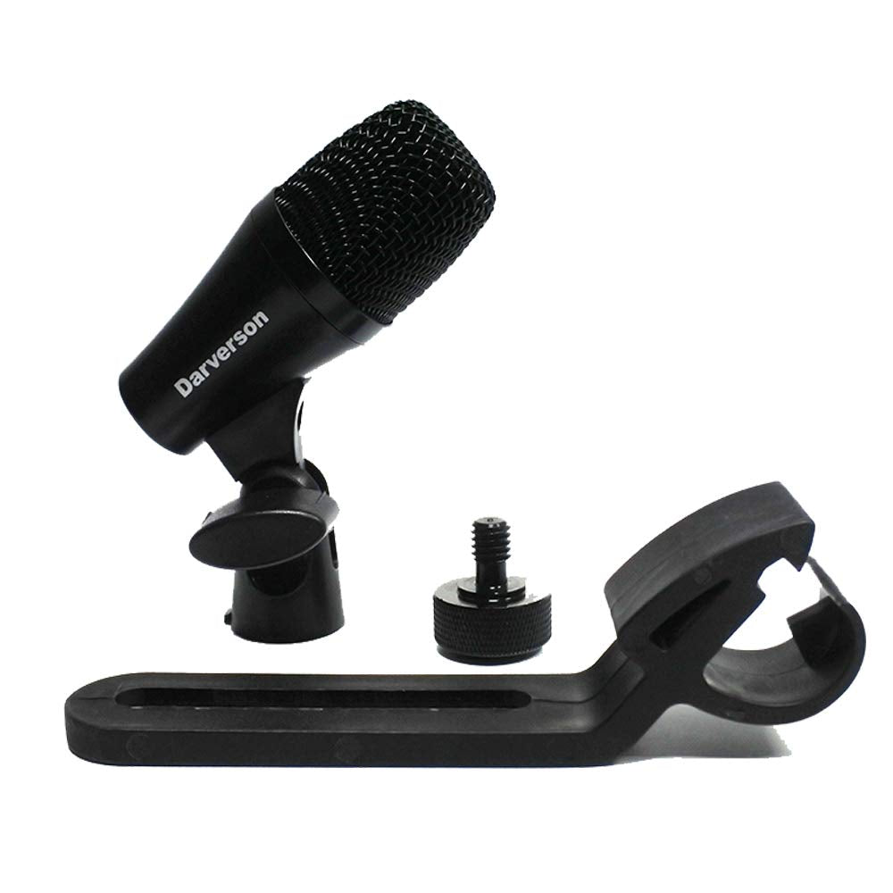Darverson Cardioid Dynamic Tom Snare Drum Microphone Mic for Drum Kit Percussion Instrument Sound Pickup with Fixed Holder Mount