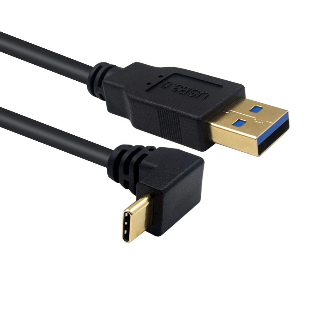 Poyiccot USB Type C 90 Degree Cable 3.3feet/1m, Up & Down Angle USB 3.0 A to USB C Fast Charging Cable for Samsung Galaxy, Tablets and More