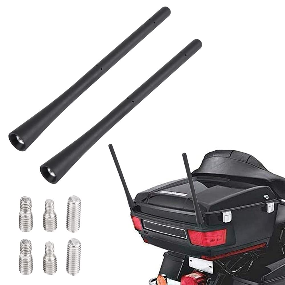 7'' Harley Short Antenna Mast Antenna Flexible Rubber AM/FM for 1989-2017 Har-Ley Electra Road Tour Ultra Classic Pack of 2