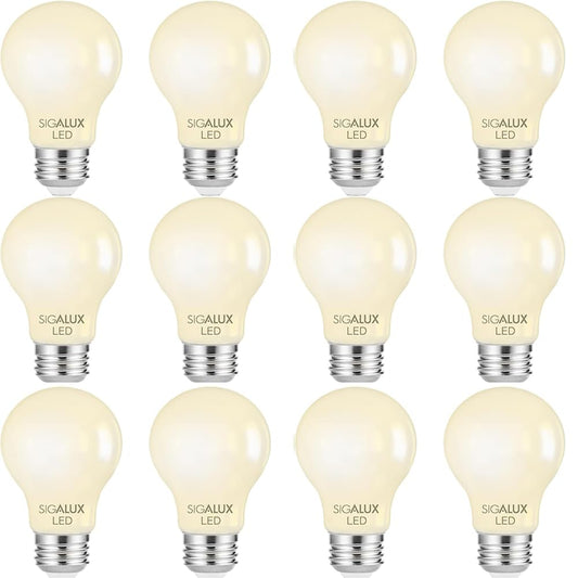 Sigalux Dimmable E26 Light Bulb 60 Watt Equivalent, Energy Star Certified Daylight 2700K LED Filament Bulb, A19 LED Edison Vintage Antique Frosted