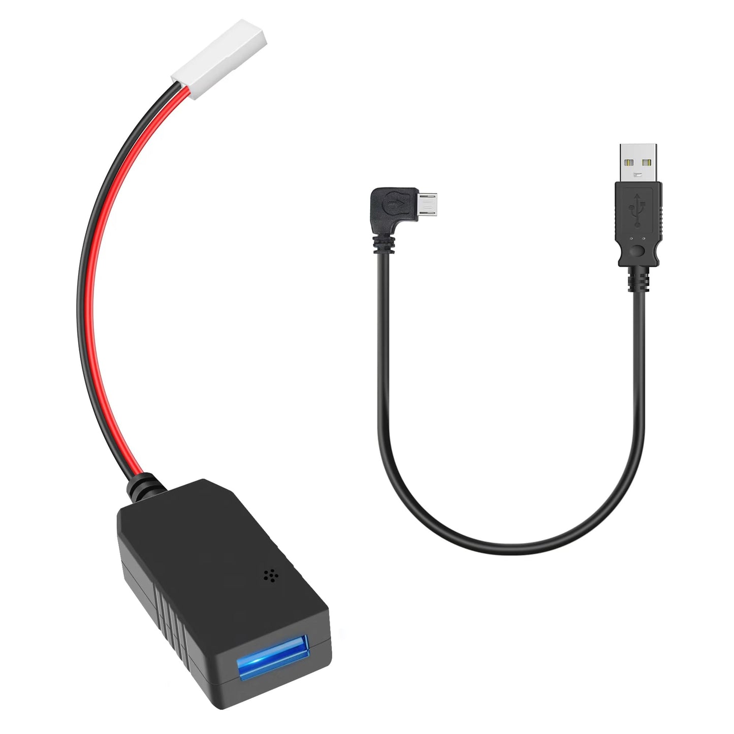 YQMAJIM Dash Cam Power Adapter Spare Output Connector Special USB Buck Module, DC 12V/24Vto 5V USB Output Charging Adapter with Micro Shorty Cable