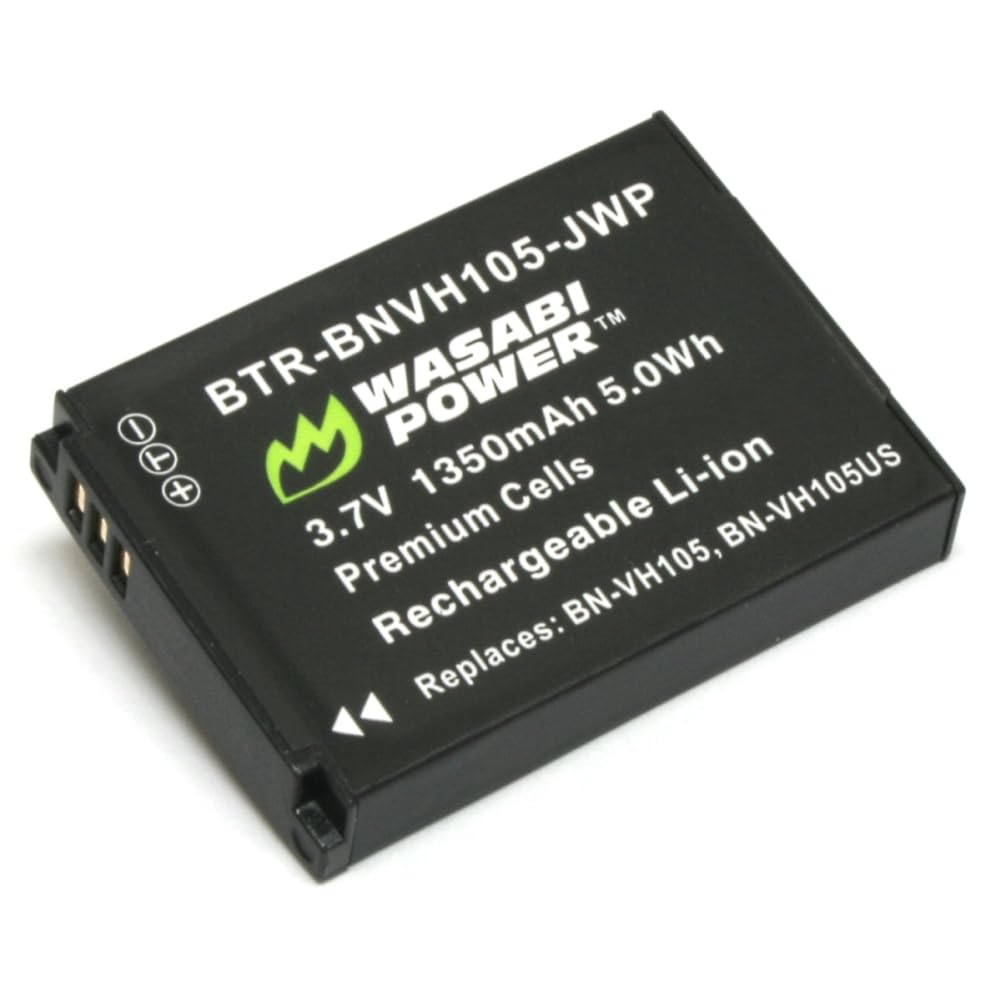 Wasabi Power Battery (2-Pack) and Charger for JVC BN-VH105 and JVC GC-XA1, GC-XA2 ADIXXION Action Camera