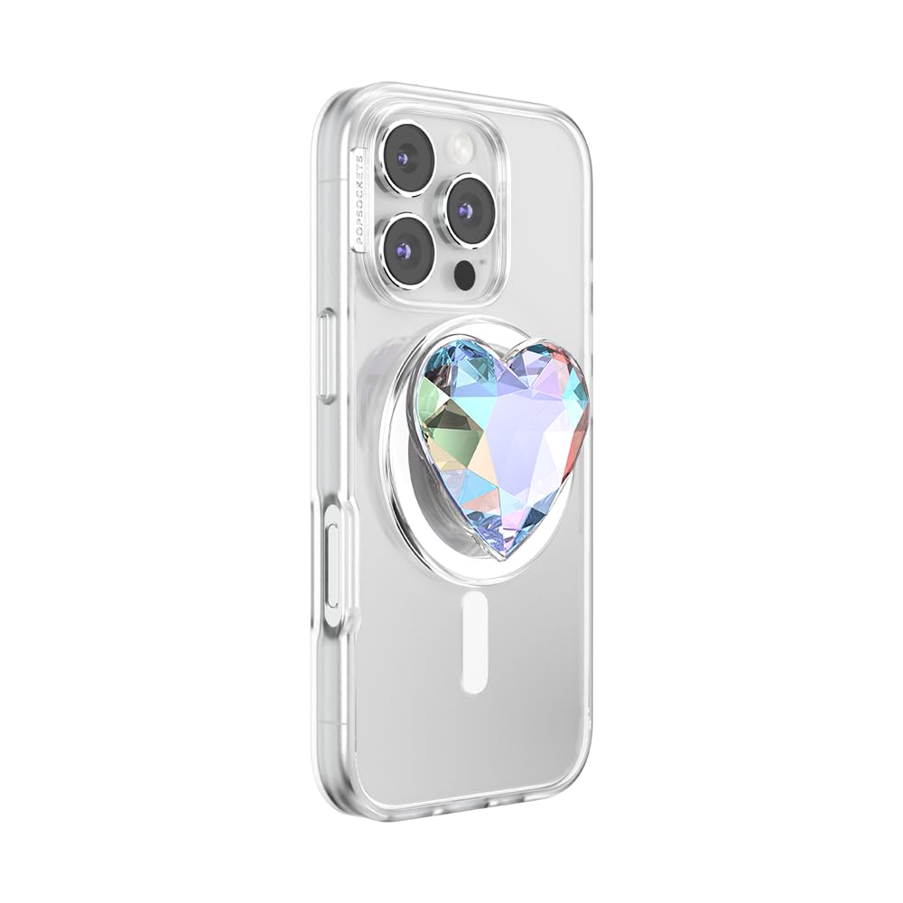 PopSockets Phone Grip for MagSafe, Magnetic Holder, Phone Stand, Heart - Dichroic Heart