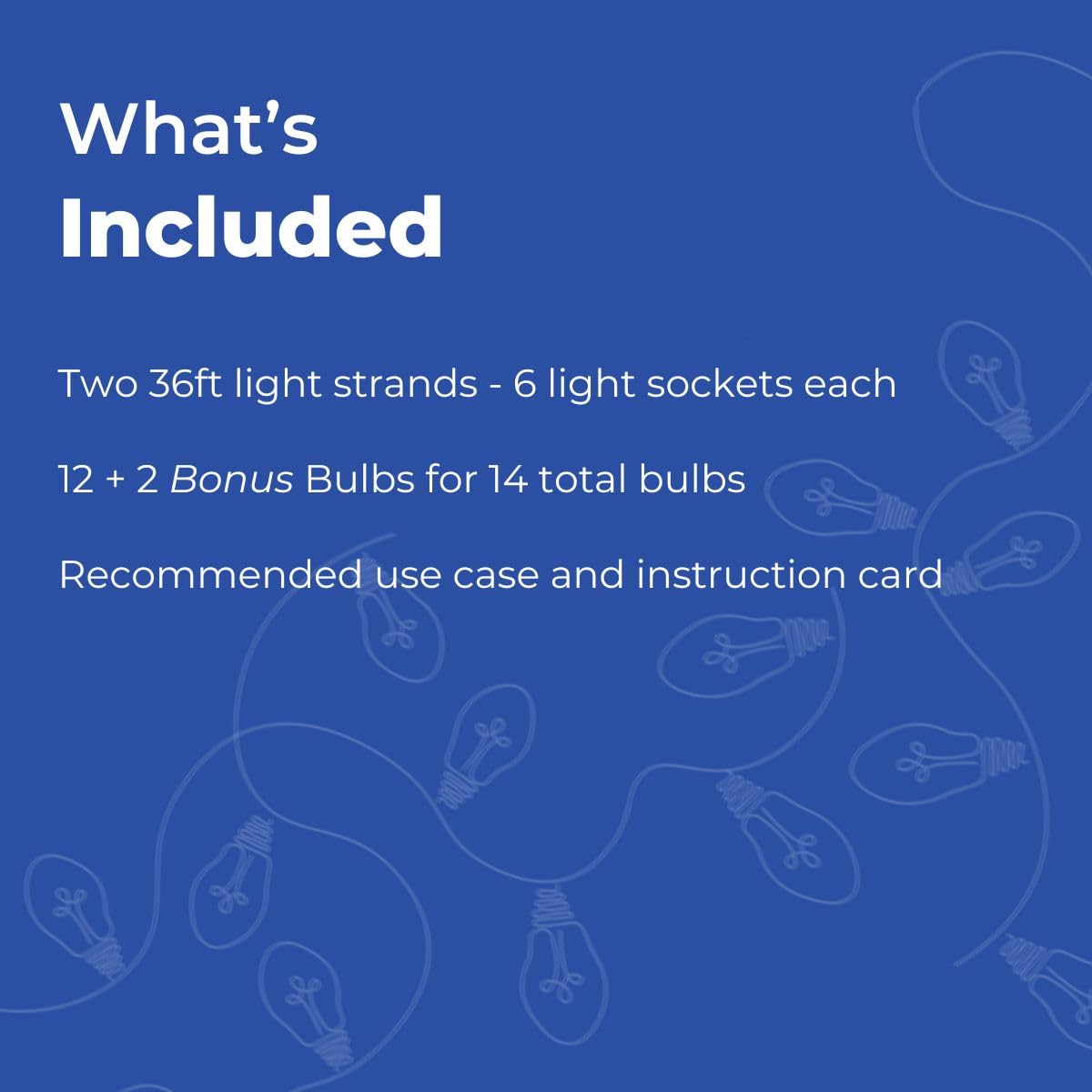 Blinkies Soft White Blinking Outdoor String Lights - Non-Programmed and Relaxing Twinkle Lights, 36 Foot Strands, 2 per Package, 12 Sockets Total
