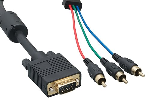 CableLeader HD15 Male to RCA Male X 3 Gold 10FT Black