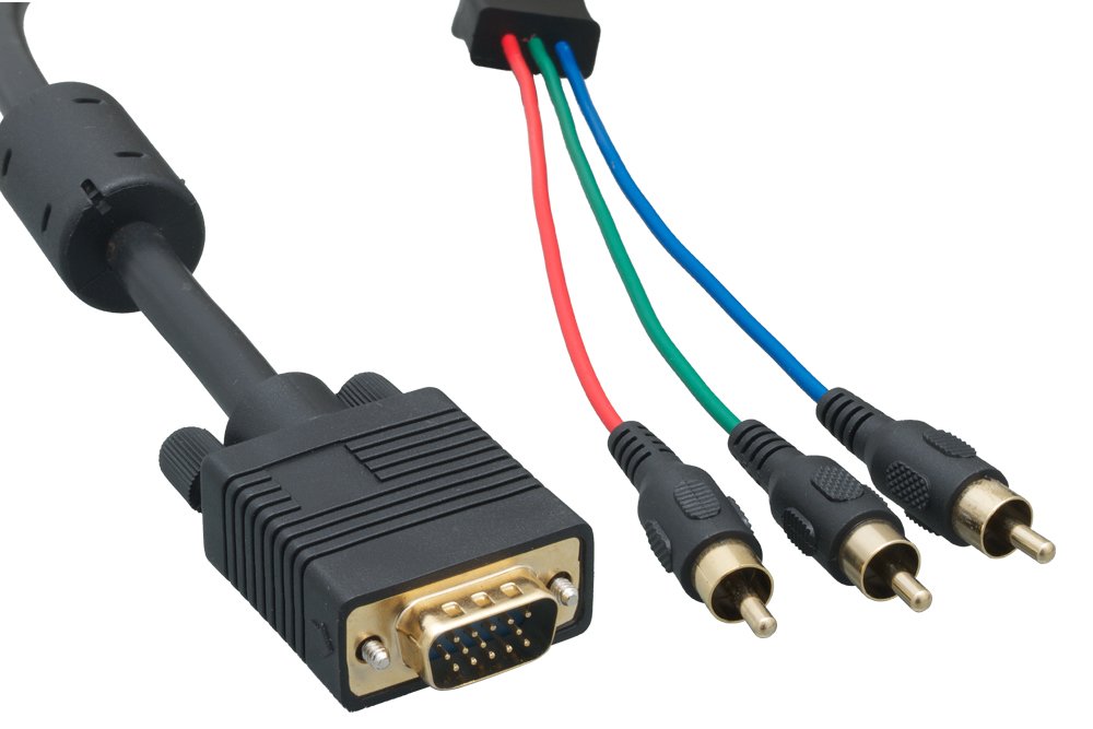 CableLeader HD15 Male to RCA Male X 3 Gold 10FT Black