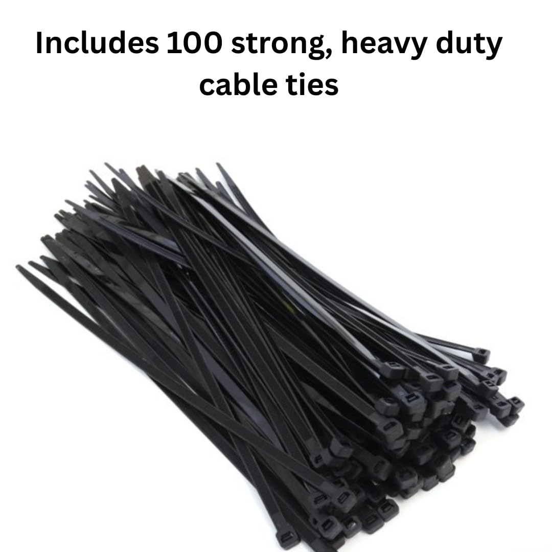 100-Pack Heavy Duty 14 Inches 120 Pound Cable Zip Tie Down Strap Wire Nylon Wrap Black