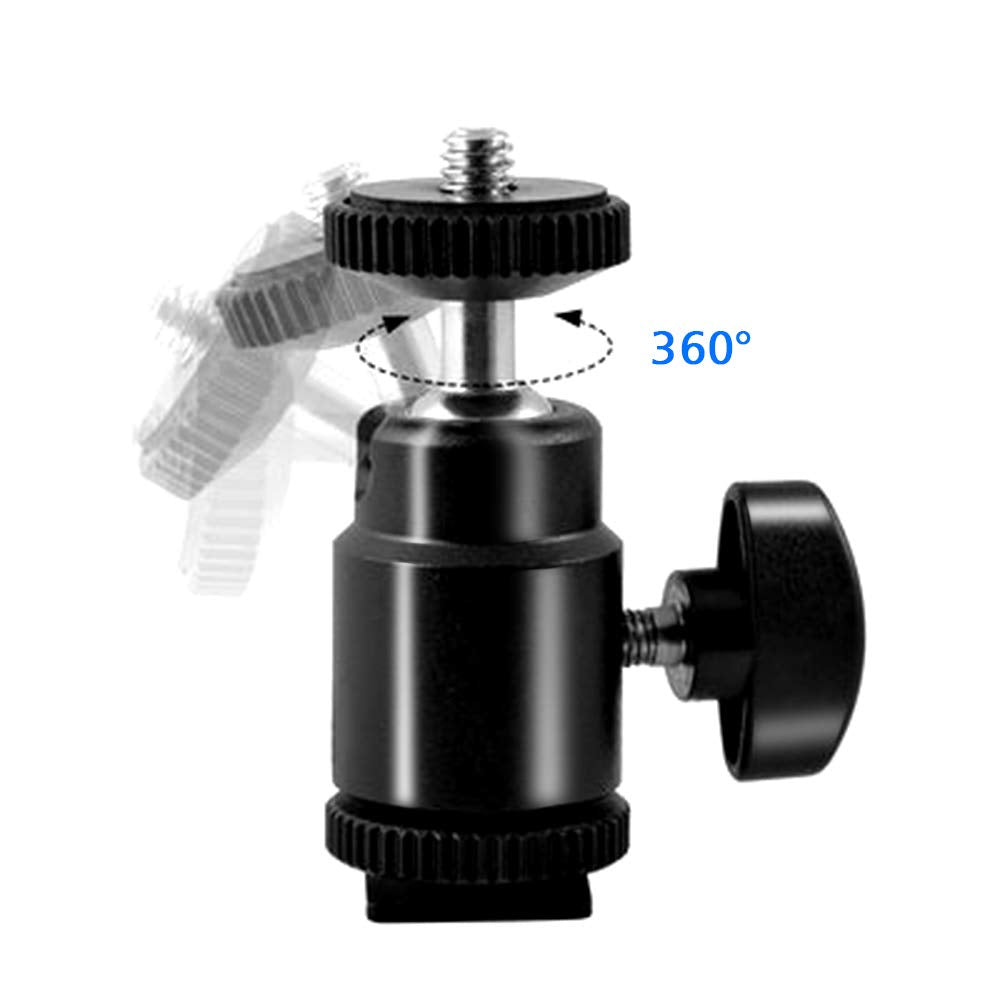 SLOW DOLPHIN Photography Super Clamp with Camera Clamp Mount Ball Head Clamp and Mini Ball Head Hot Shoe Mount Adapter with 1/4'' -20 Tripod Screw