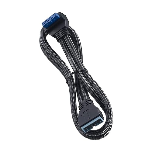 CableMod ModMesh Sleeved Right Angle Internal USB 3.0 Cable (Carbon, 50cm)