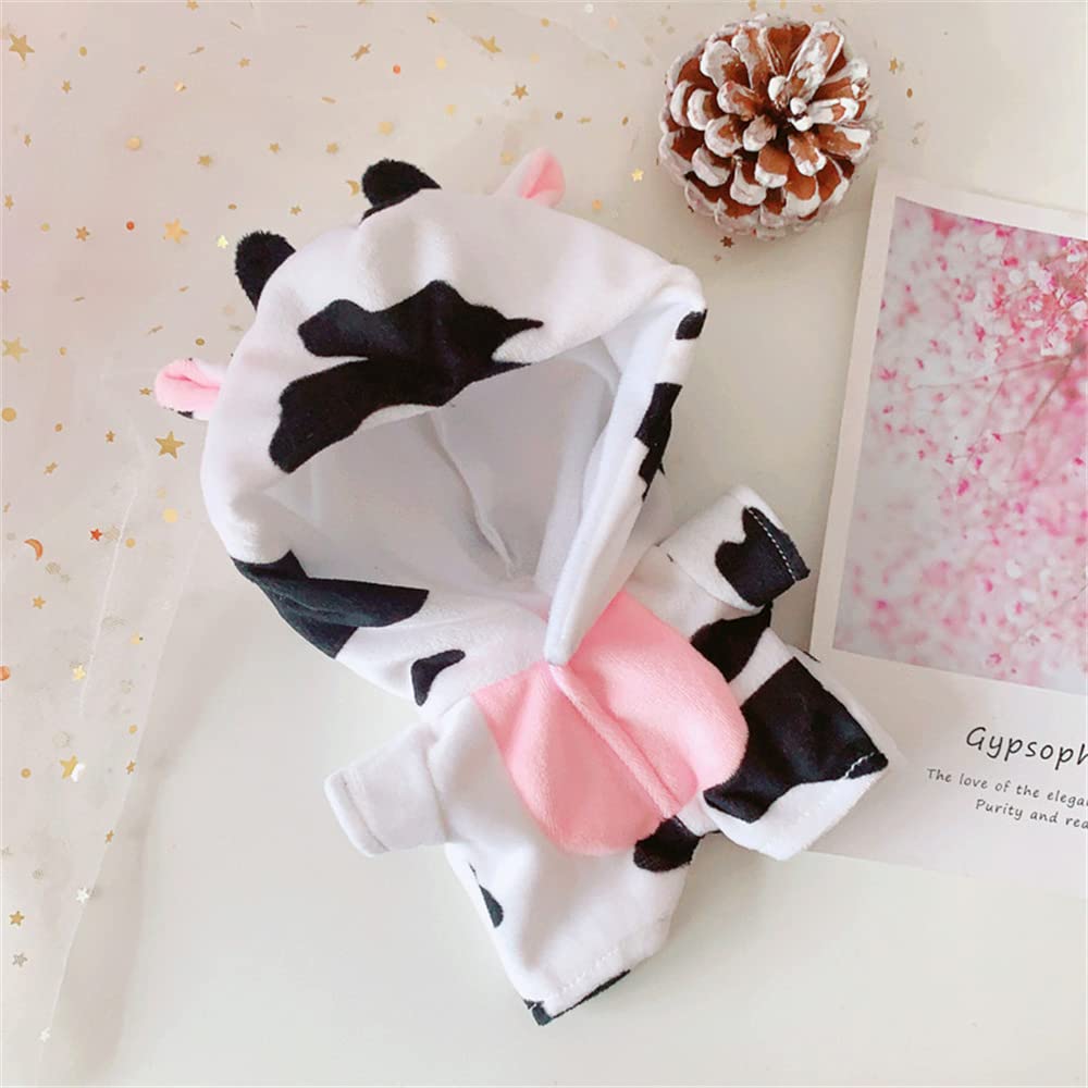 20cm /8" Doll Plush Doll's Clothes Animal one-Piece Garment Suit Pajamas Toys Dolls Accessories (Cow)