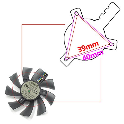 inRobert DIY Two Ball Bearing Graphic Card Fan 85mm Diameter 40x40x40mm Cooling Fan for MSI Gigabyte Sapphire Zotac XFX Mining GPU (1 Pair)