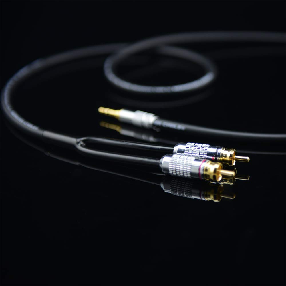 Primeda Audiophile Audio Cable Stereo 3.5mm Male to 2 RCA Male Hi Fi for MP3,CD,Speakers,Home Theater,HDTV (Straight 3.5mm (6 Feet))