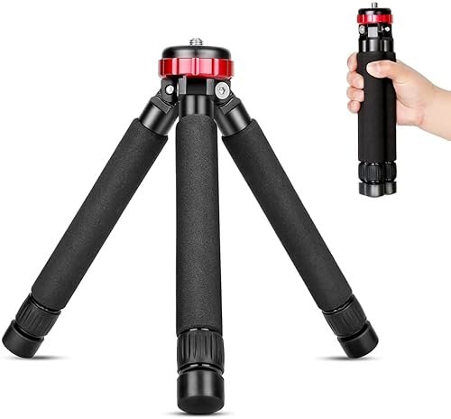 Koolehaoda Camera Mini Tripod Table Stand Desktop Compact Tripod with 1/4" and 3/8" Screw Mount Compatible with DSLR Camera, Monopods, Tripod Head