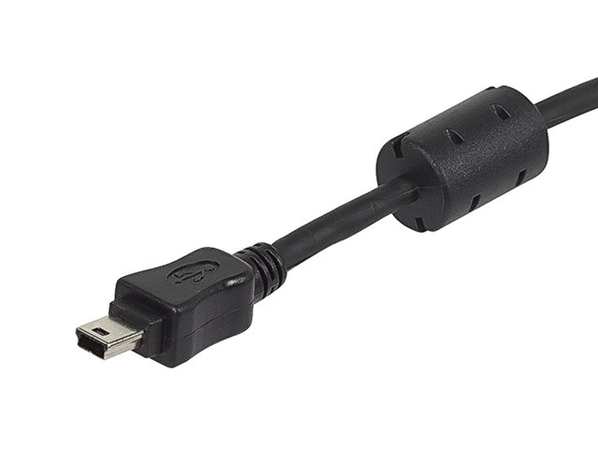 Monoprice 6-Feet USB 2.0 A Male to Mini-B 5pin Male 28/24AWG Cable with Ferrite Core (104931),Black