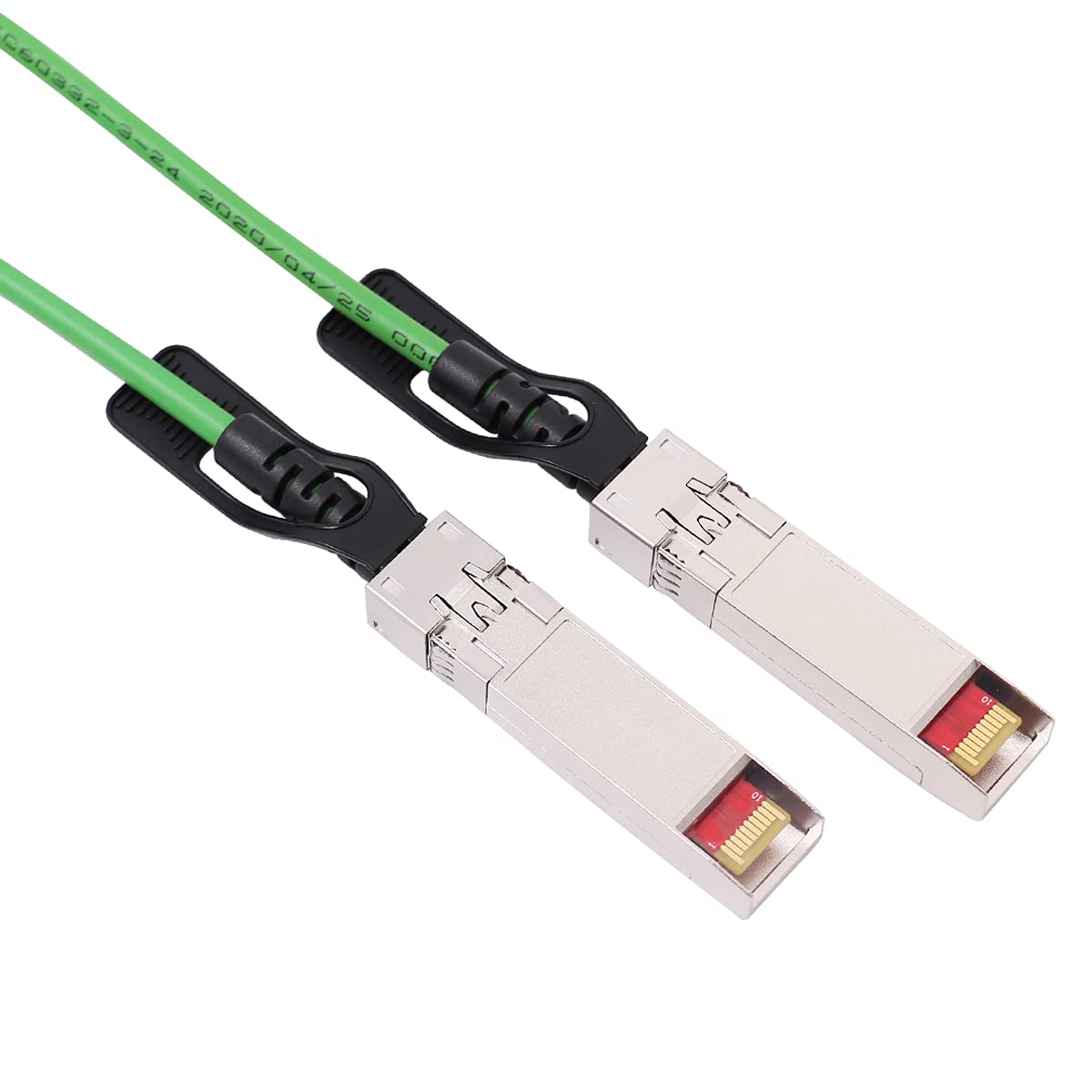 [Green Colored] 2m 10G SFP+ DAC Twinax Cable, 10Gbase-CU SFP+ Copper Cable, Compatible for Cisco SFP-H10GB-CU2M, Ubiquiti, Juniper, Mellanox