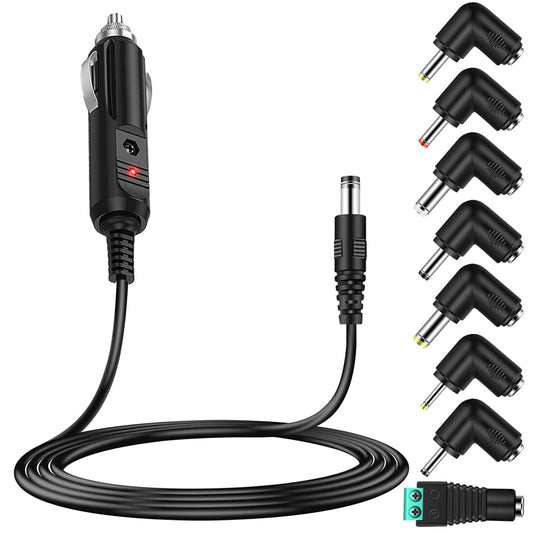Czepa 12v Car dc Charger Power Cord with 8 Connectors for Cigarette Lighter Portable DVD Player, Car DVR, GPS, Bluetooth Speakers, Breast Pump, Car…