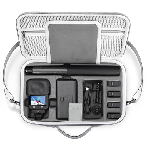 STARTRC PHOTO Osmo 360 Case, Travel Carrying Case with Customized Partitions for DJI Osmo 360 Accessories, Portable PU Leather Bag with Shoulder Strap