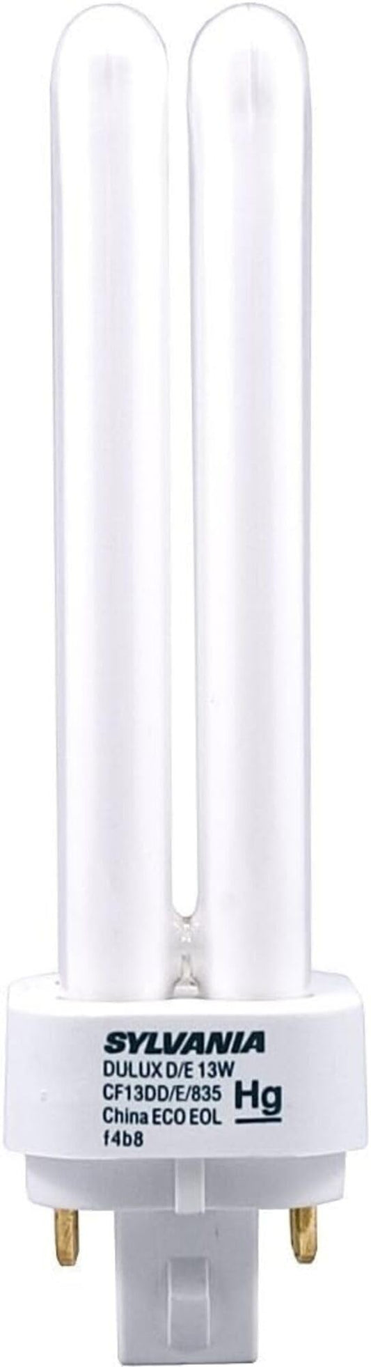 (25 Pack) Sylvania 20671 CF13DD/E/835/ECO 13-Watt 3500K 4-Pin Double Tube Compact Fluorescent Lamp