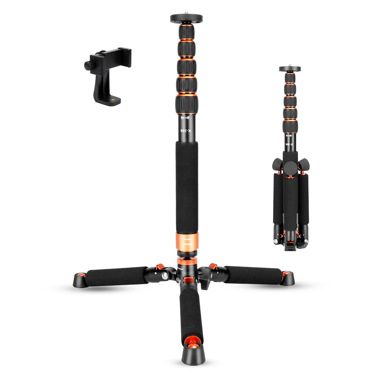 Koolehaoda Camera Aluminum Monopod with Metal Tripod Base.6 Sections 46-177cm/18-69inch Adjustable, Leg Diameter ?28mm,up to 6kg /13lbs