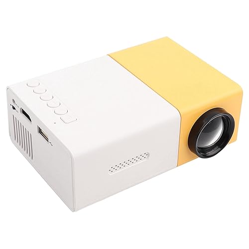 Portable Video Projector, 1080P Full HD Mini 4K Home Theater Projector Support 30,000 Hrs LED Lamp Life, 1500 Lux, Compatible with HDMI/VGA/USB/TV